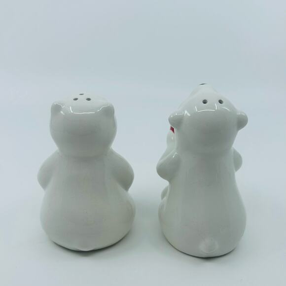 VTG Coca-Cola Playtime Polar Bear Cubs Ceramic Collectible Salt&Pepper Shaker - Picture 2 of 5
